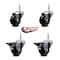 Service Caster 3 Inch Soft Rubber Wheel Swivel 34 Inch Threaded Stem Caster Set 2 Brakes SCC SCC-TS20S314-SRS-34212-2-PLB-2 - alternate 3